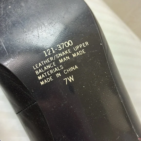 A J Valenci Pumps Leather & Snakeskin 7W - Picture 6 of 8